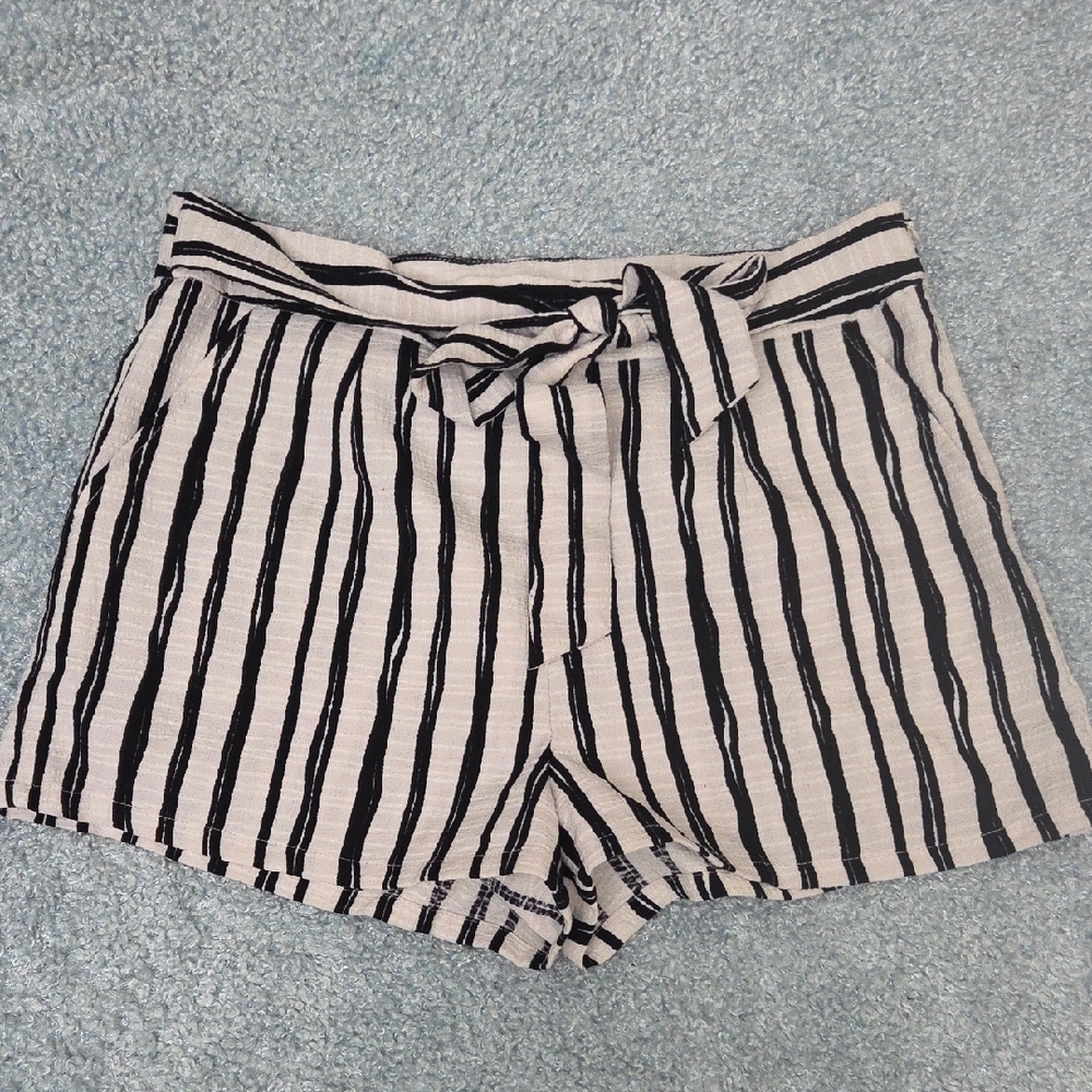 Striped Black and White Women's Shorts